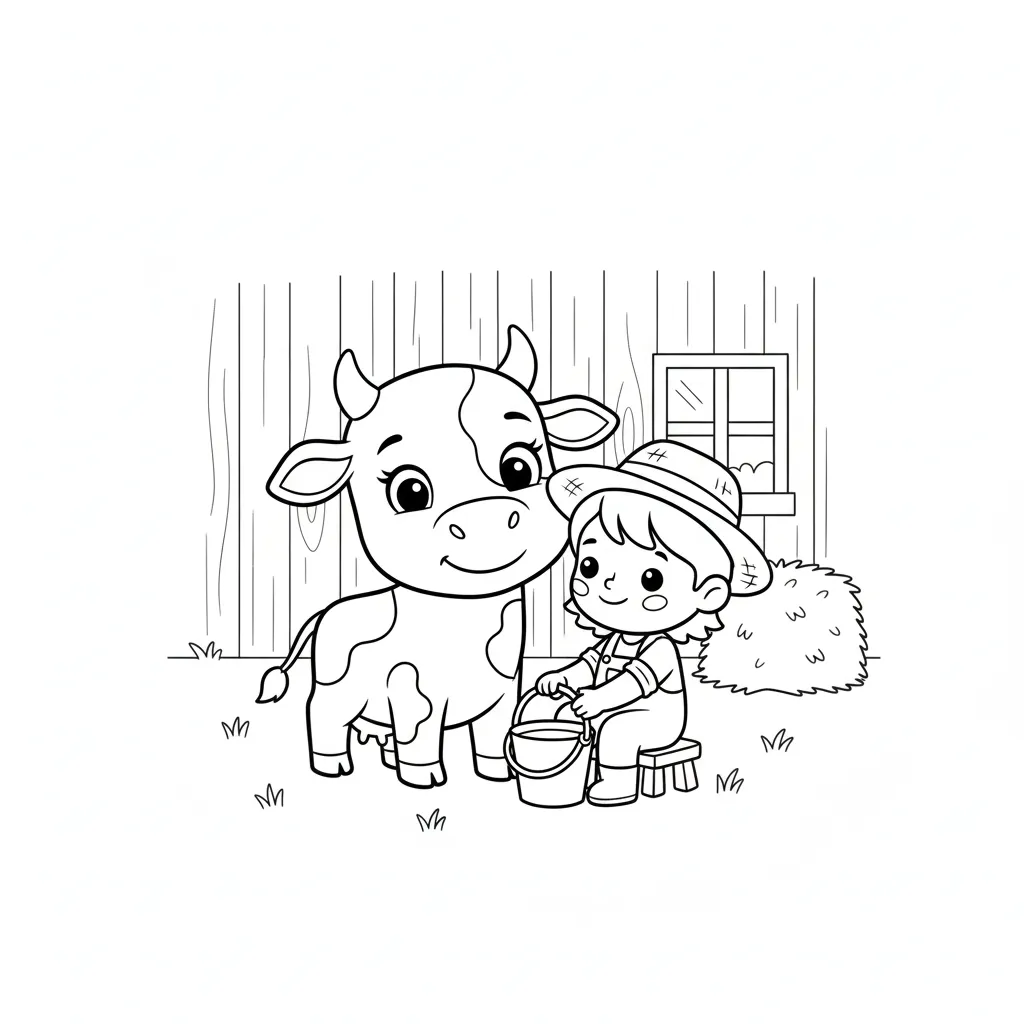 Vaca Lola 13 de niño para colorear para imprimir