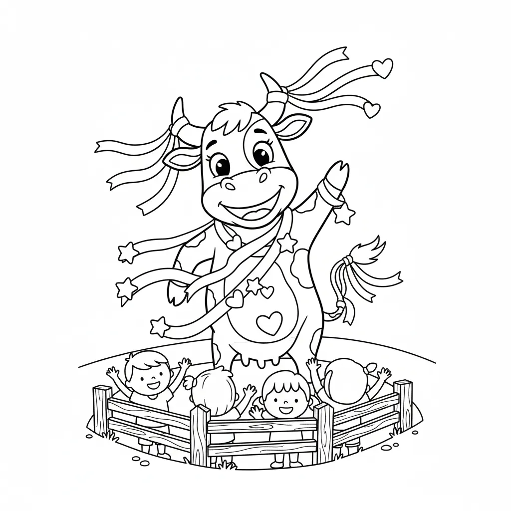 Vaca Lola 14 para colorear y recortar