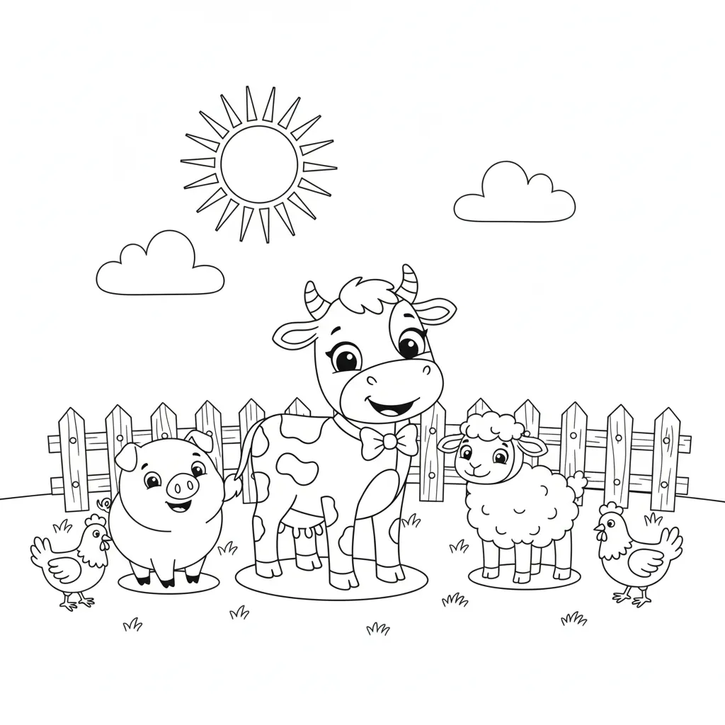 Vaca Lola 15 para colorear para imprimir para niño de 2 años