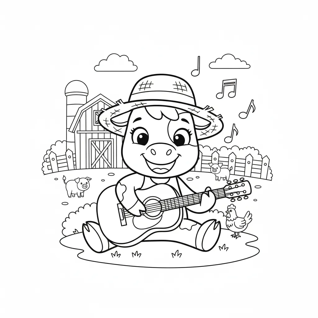 Vaca Lola 16 para colorear para niño de 8 años