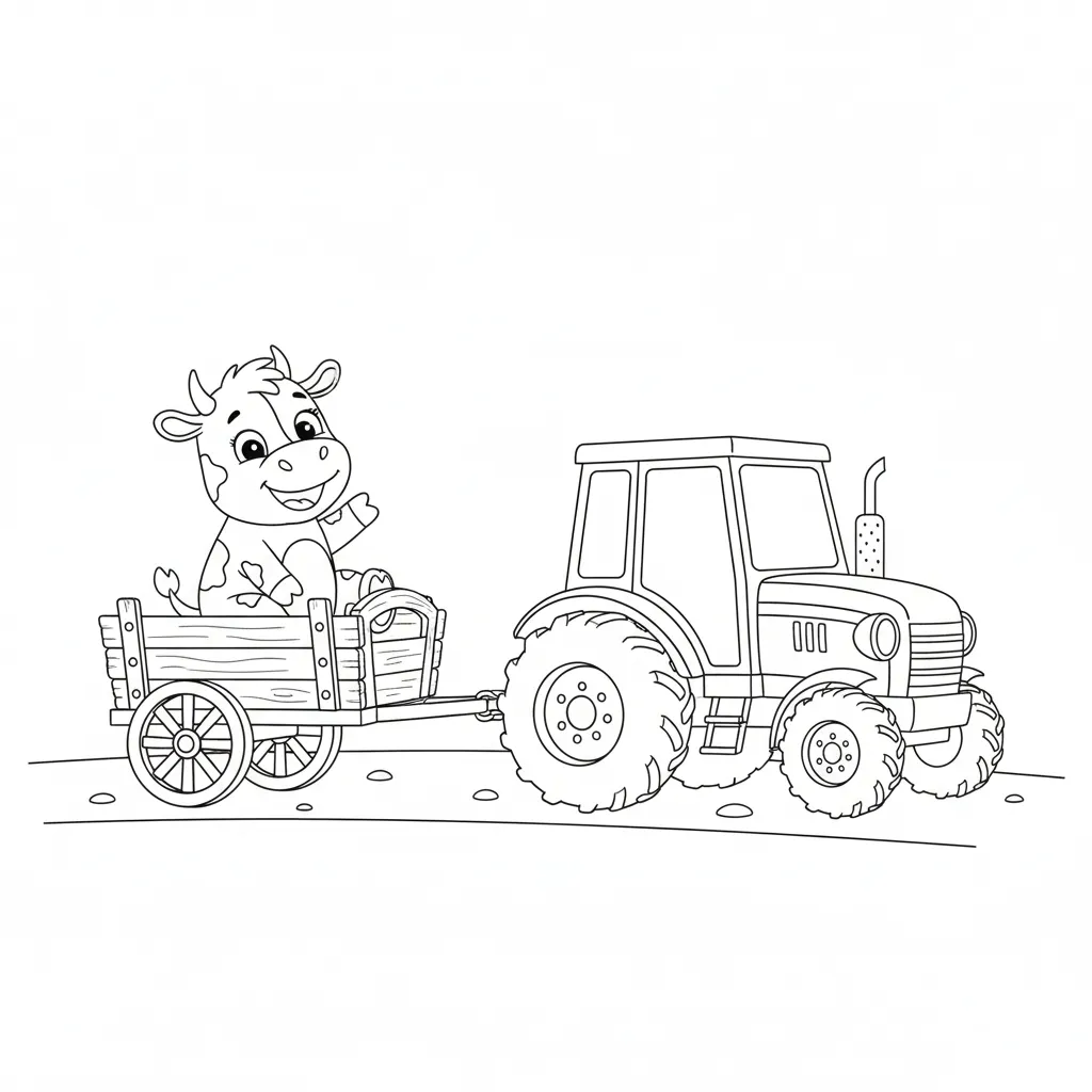 Vaca Lola 17 para colorear para niño de 3 años