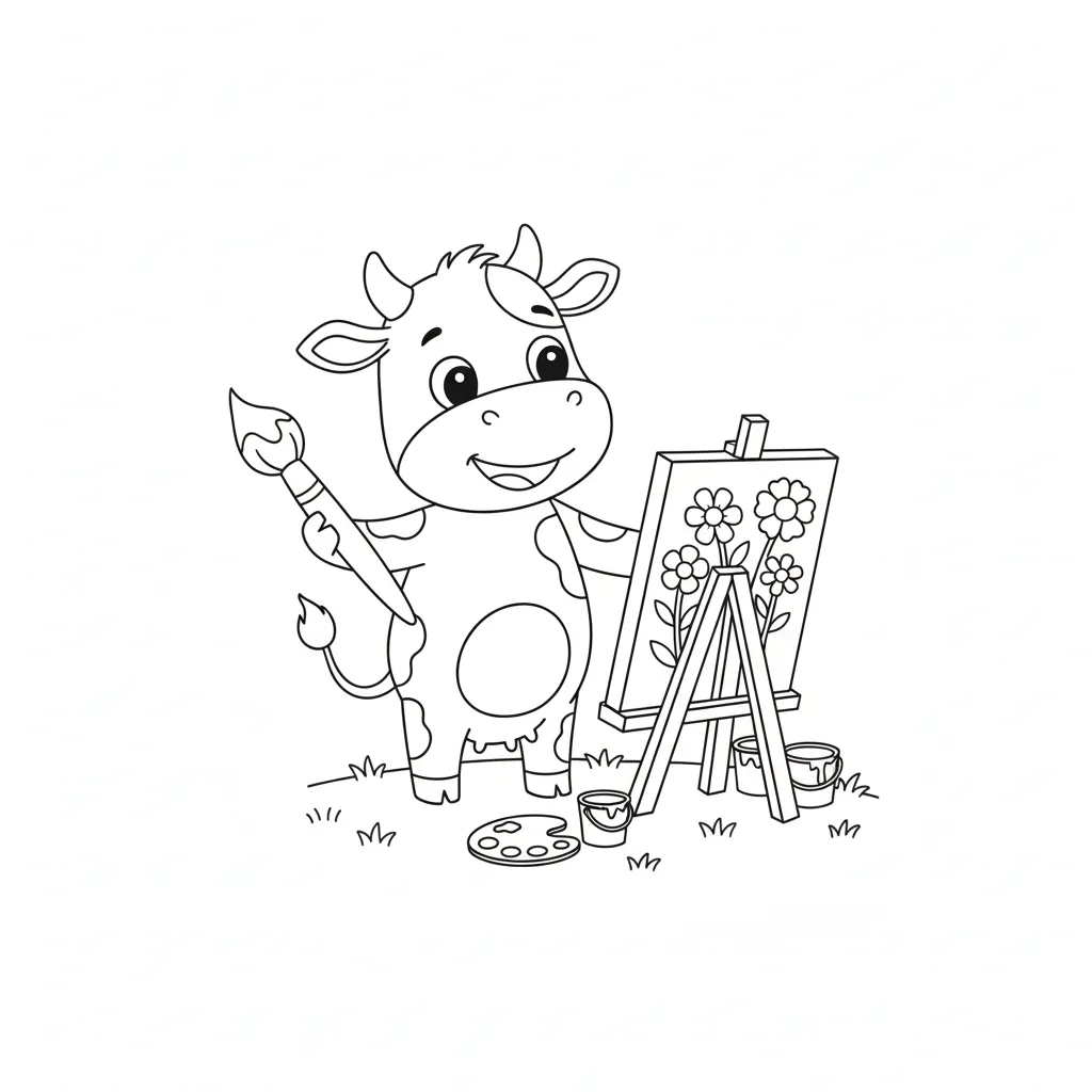 Vaca Lola 2 para dibujar e imprimir