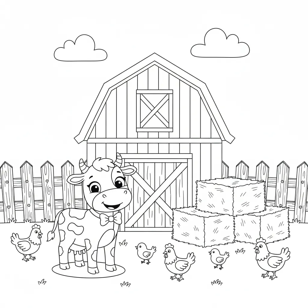 Vaca Lola 3 para colorear para imprimir para niños