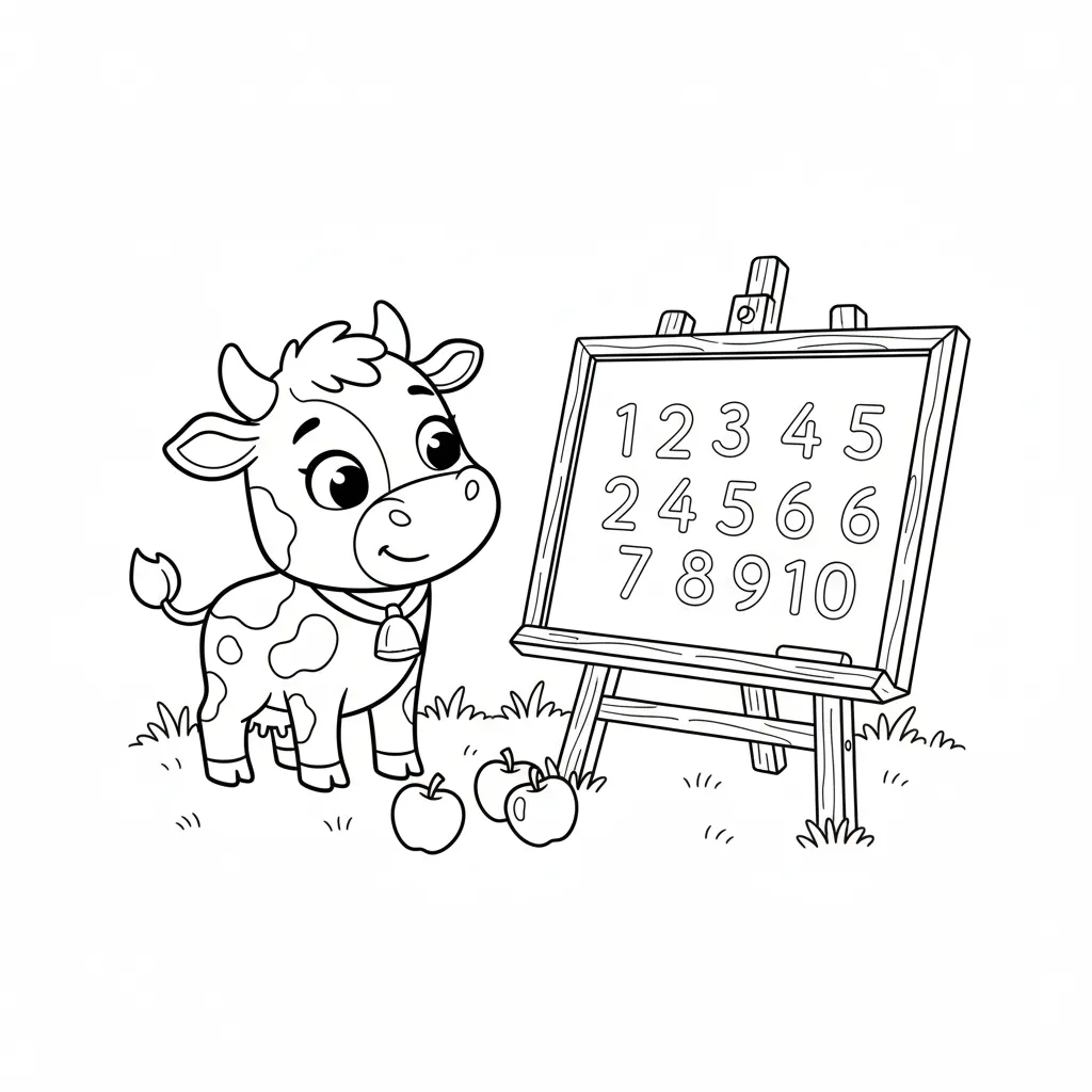 Vaca Lola 7 para colorear para niños para descargar