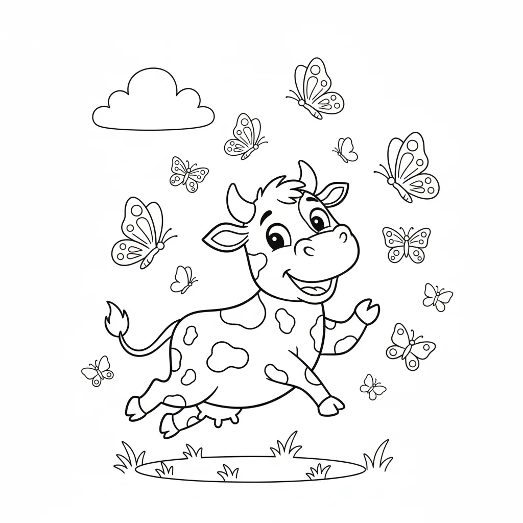 Vaca Lola 8 para colorear para niño de 8 años