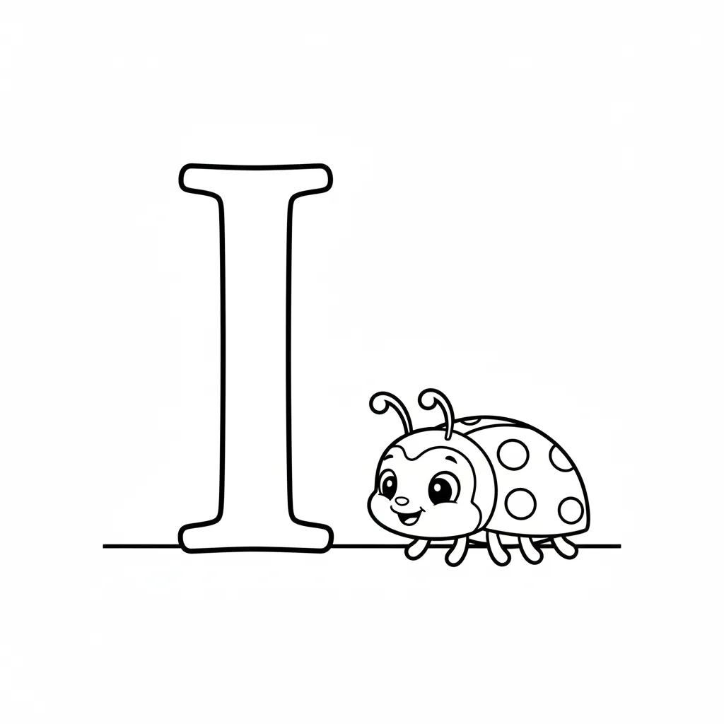 Vocal I 10 para colorear y recortar para imprimir gratis