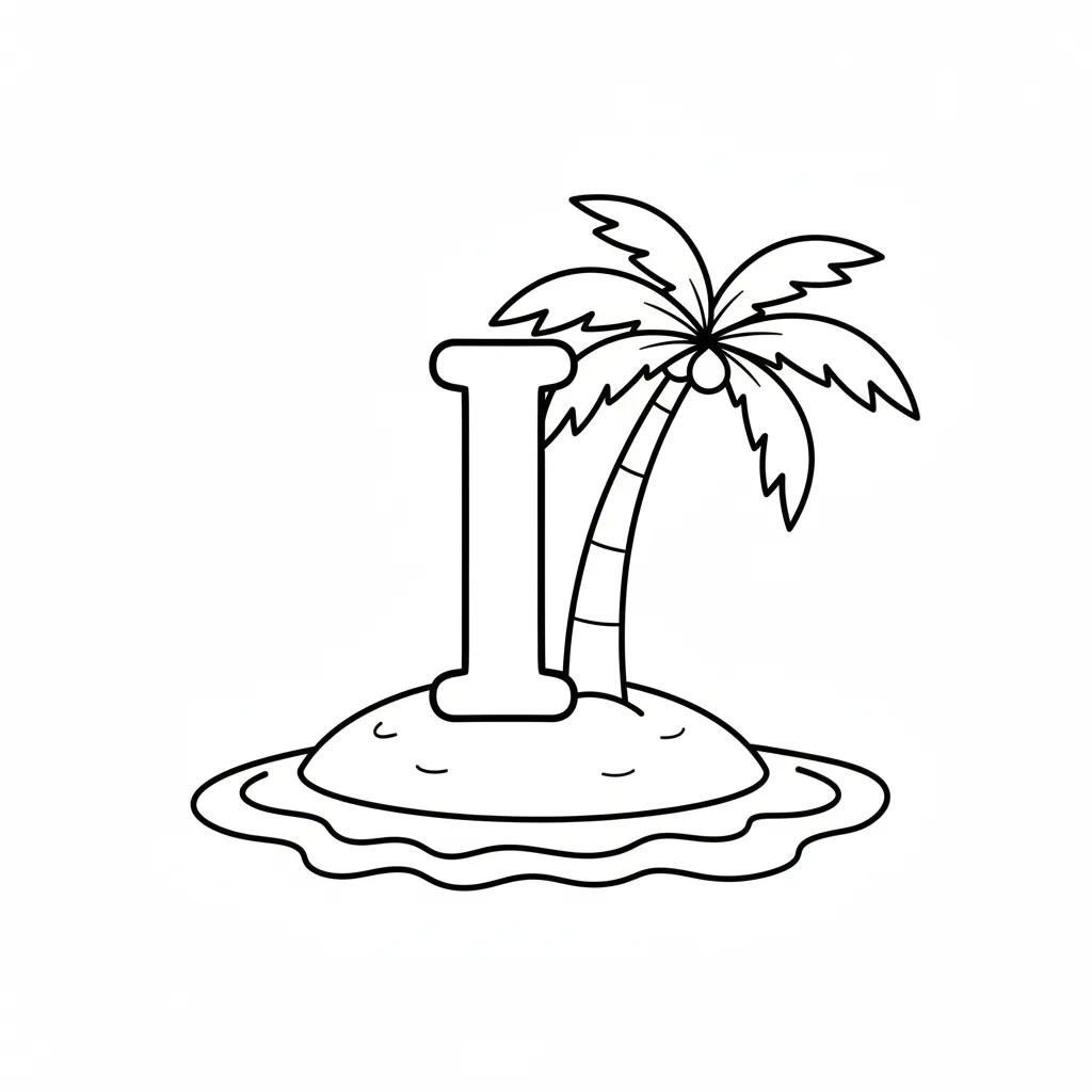 Vocal I 11 para colorear para niños para imprimir