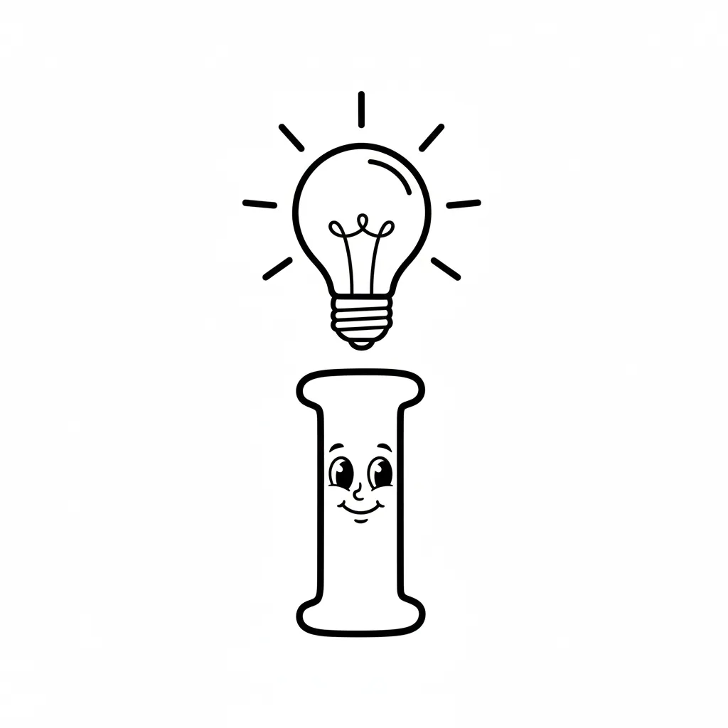 Vocal I 4 para colorear para niño de 7 años