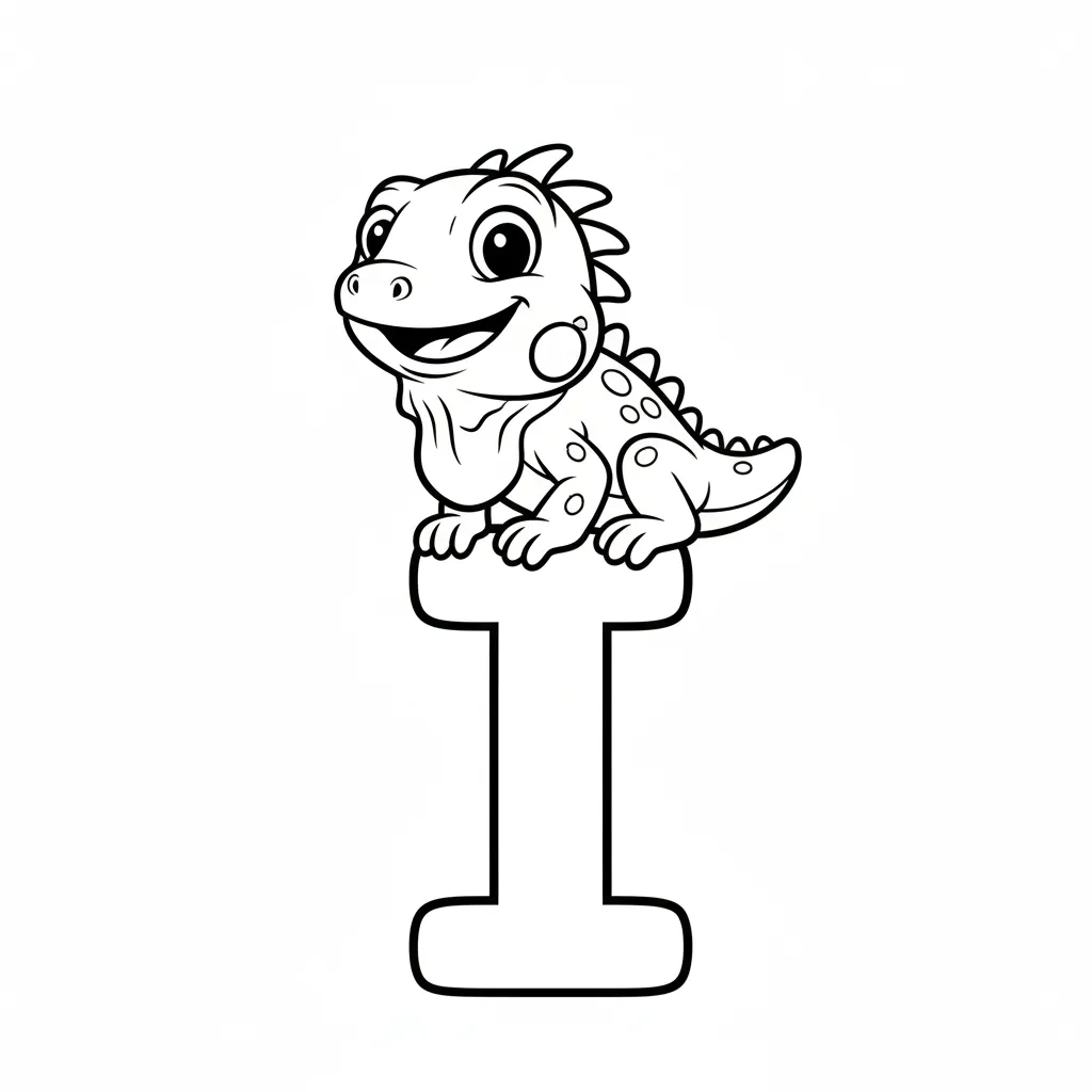 Vocal I 9 para colorear y recortar para imprimir gratis