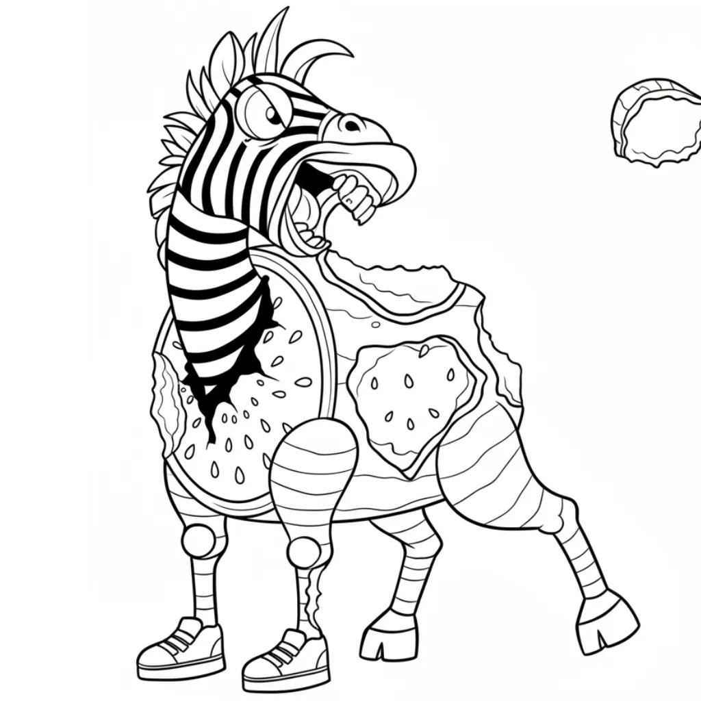 Zibra Zubra Zibralini 1 para colorear para niños para imprimir gratis