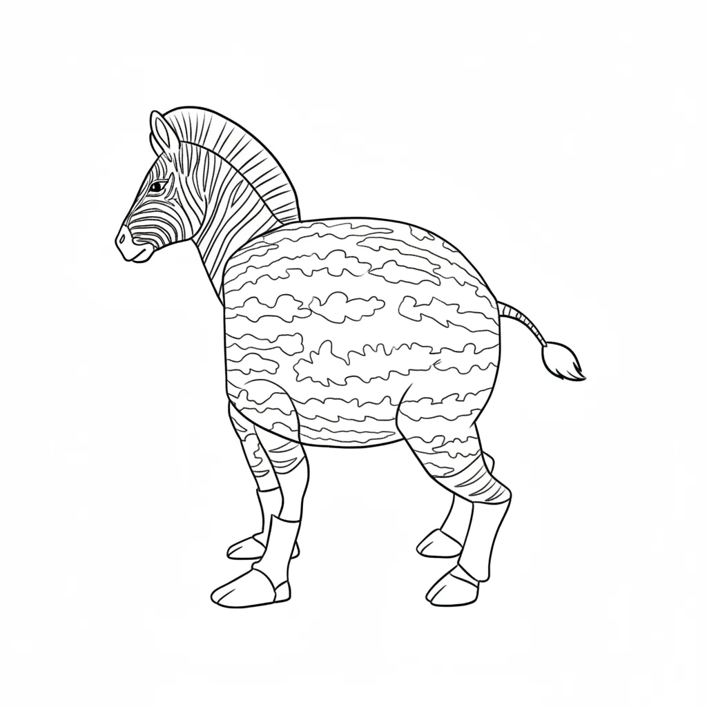 Zibra Zubra Zibralini 3 para colorear para imprimir para niño de 4 años