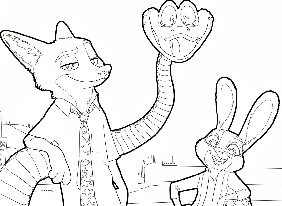 imprimir Zootopia 2 para colorear gratis