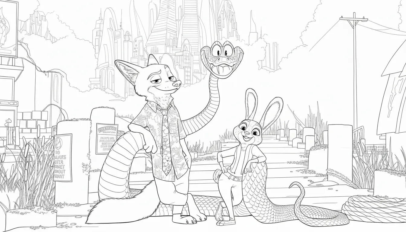 Zootopia 2 para colorear para imprimir pdf