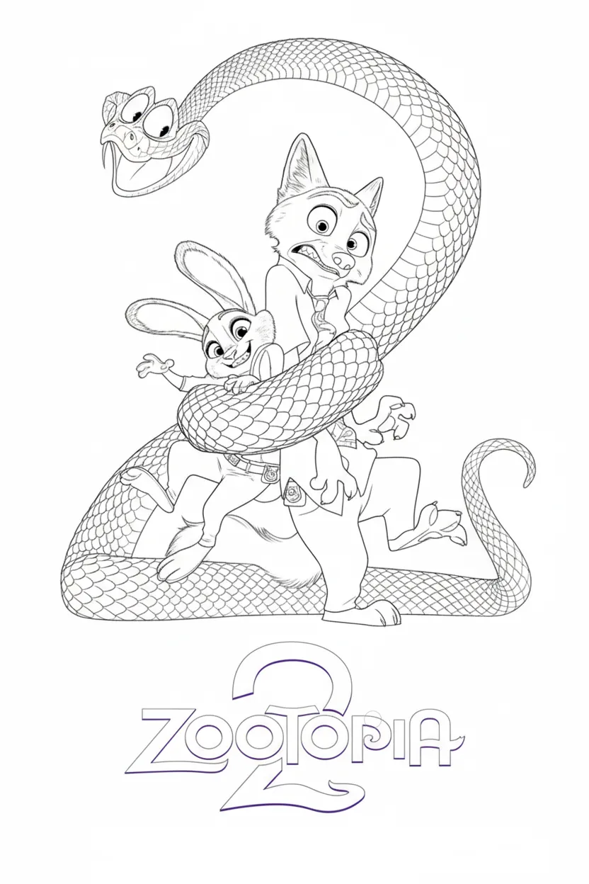Zootopia 2 para colorear para imprimir 2
