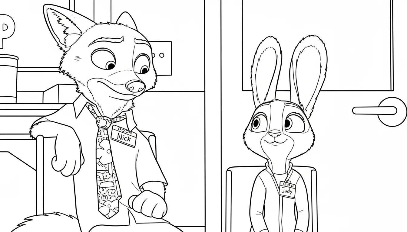 Zootopia 2 para colorear para imprimir