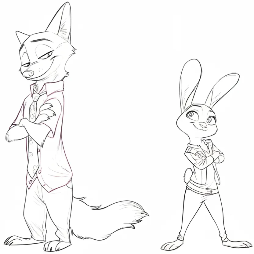 Zootopia 2 para colorear para niño de 6 años