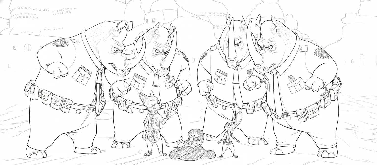 Zootopia 2 para colorear para imprimir para niños