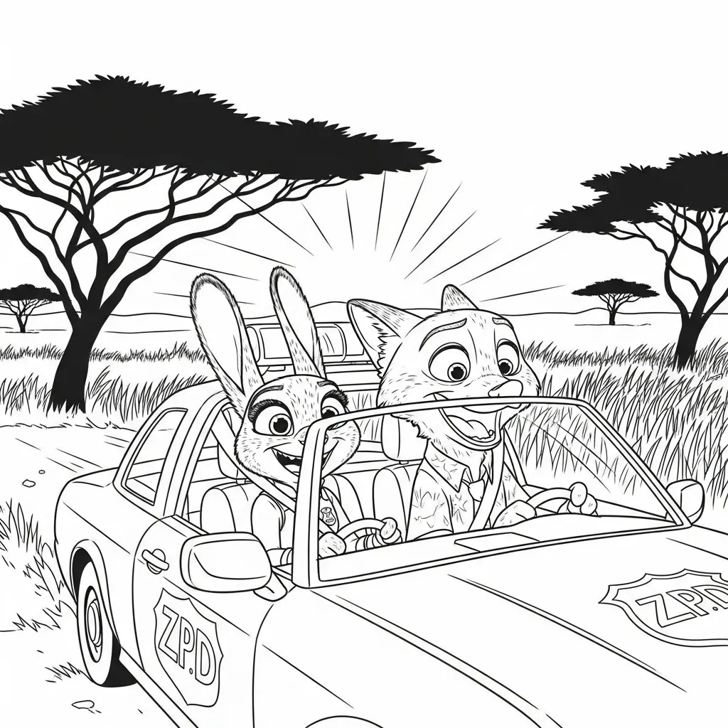 Zootopia 2 para colorear para niño de para imprimir