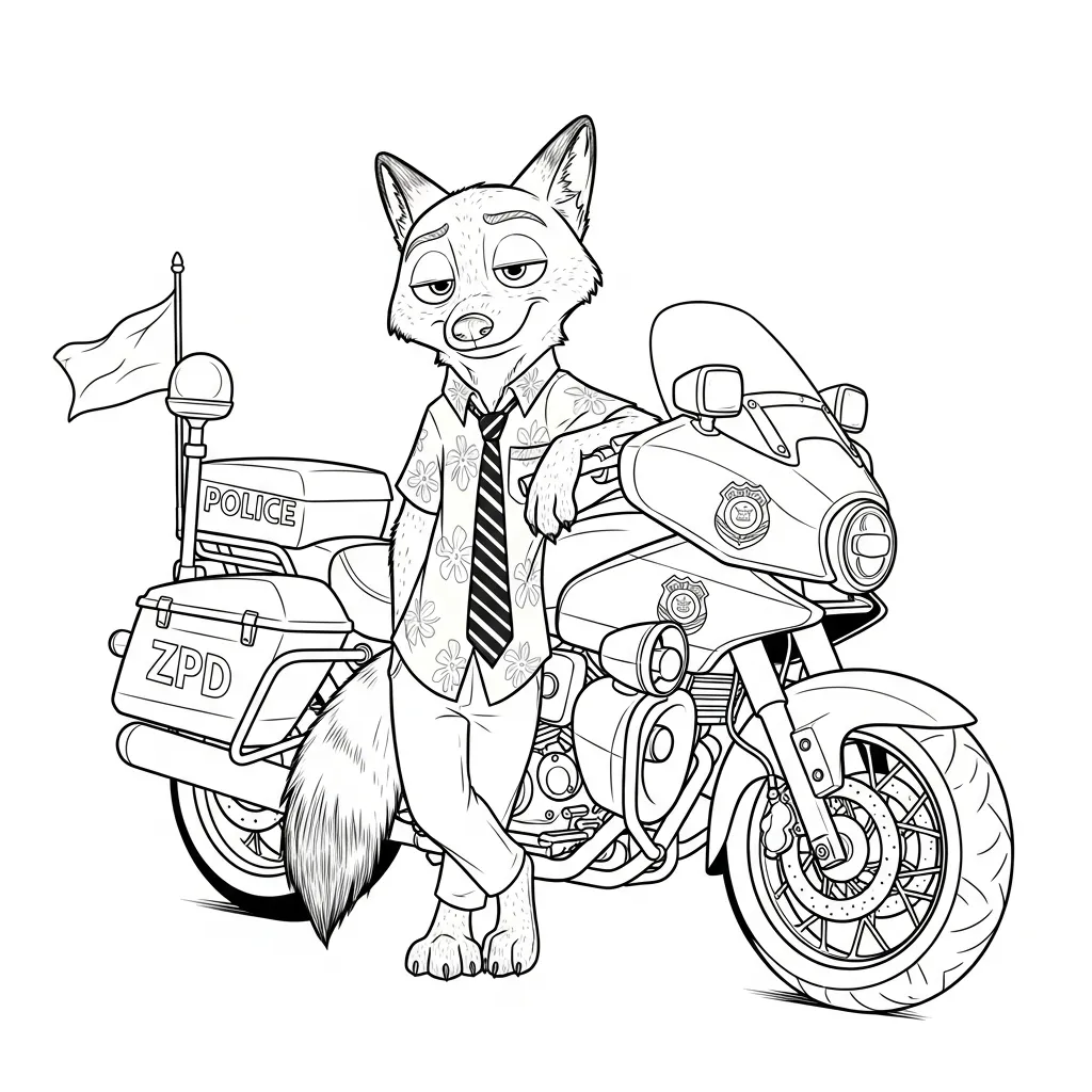 Zootopia 2 para colorear para niño de 5 años