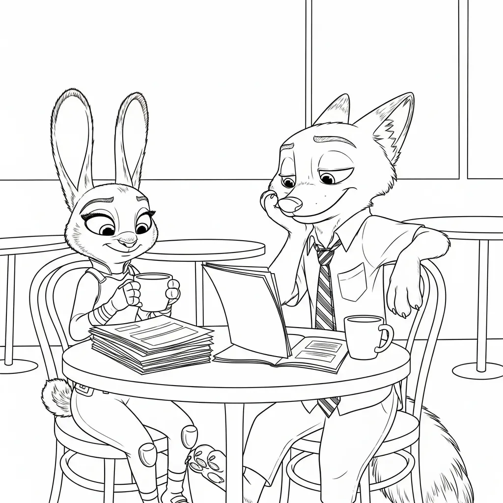 Zootopia 2 para colorear para imprimir para niño de 3 años