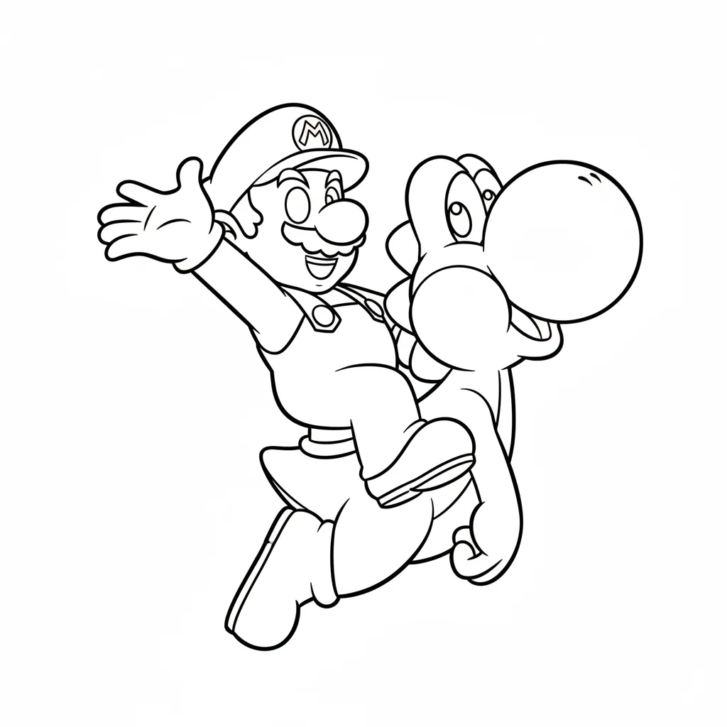 Mario 8 para colorear para bebé para imprimir