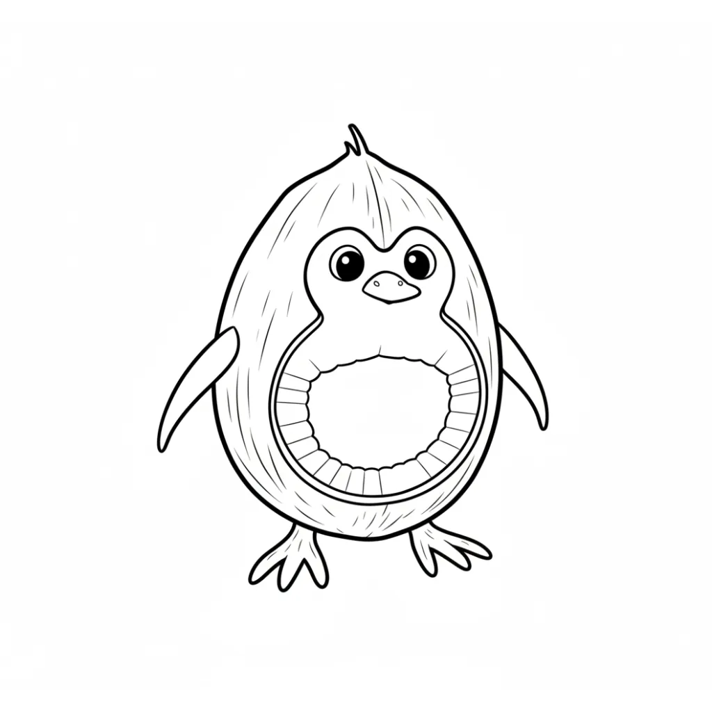 imprimir Penguino Cocosino 4 para colorear para niño