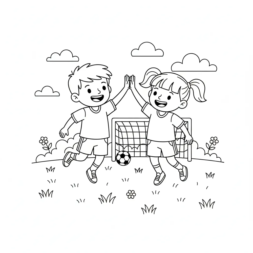 Fútbol 7 de niño para colorear para imprimir