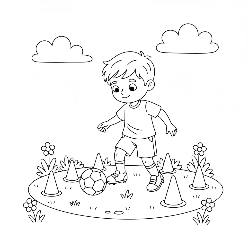 Fútbol 4 para colorear para imprimir para niños