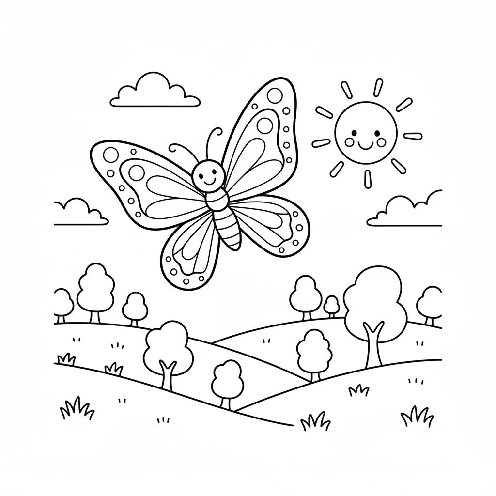 Mariposa 6 para colorear y recortar