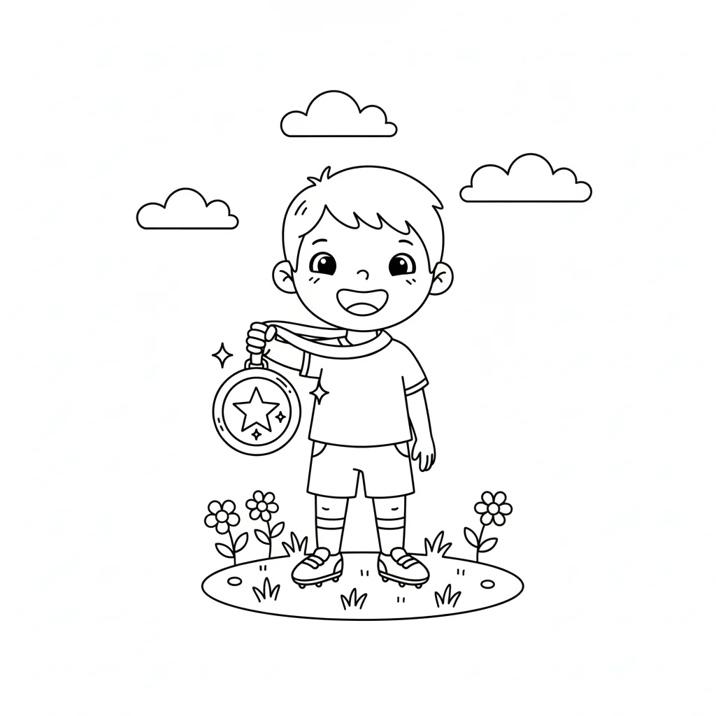 Fútbol 8 para colorear para niño