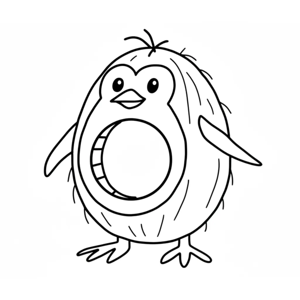 Penguino Cocosino 6 para colorear para niños para imprimir