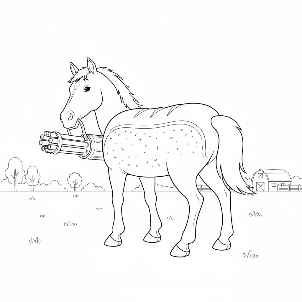 Panettone Stallone para colorear para niño de 5 años