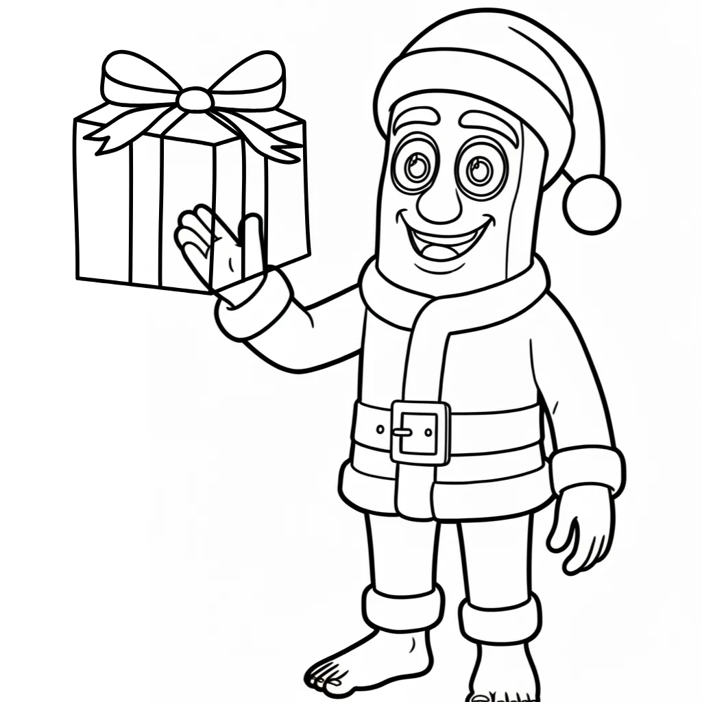 Italian Brainrot de Navidad 14 para colorear para niños para imprimir