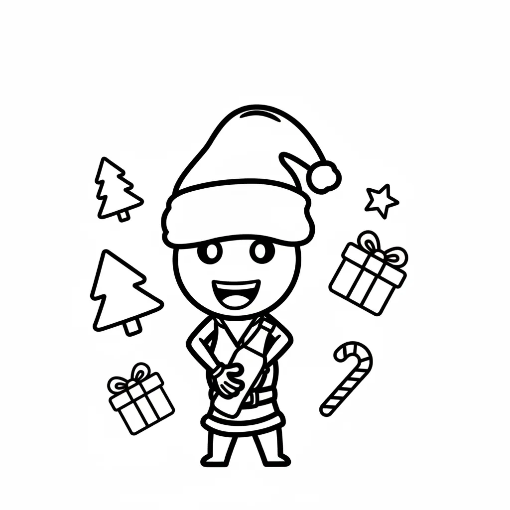 Sprunki de Navidad 24 para colorear y recortar para imprimir