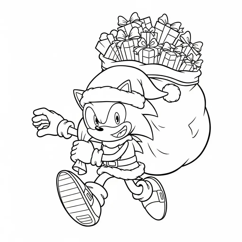 Sonic de Navidad para colorear para imprimir