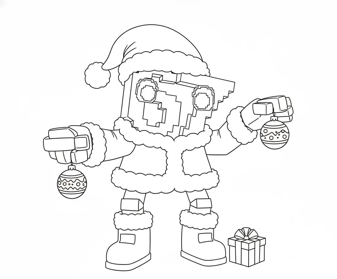 67 Brainrot de Navidad para colorear para niño de 5 años