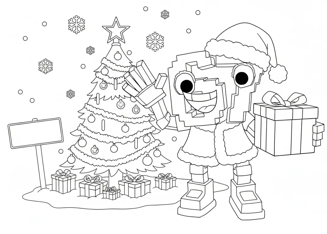 67 Brainrot de Navidad para colorear para imprimir gratis pdf