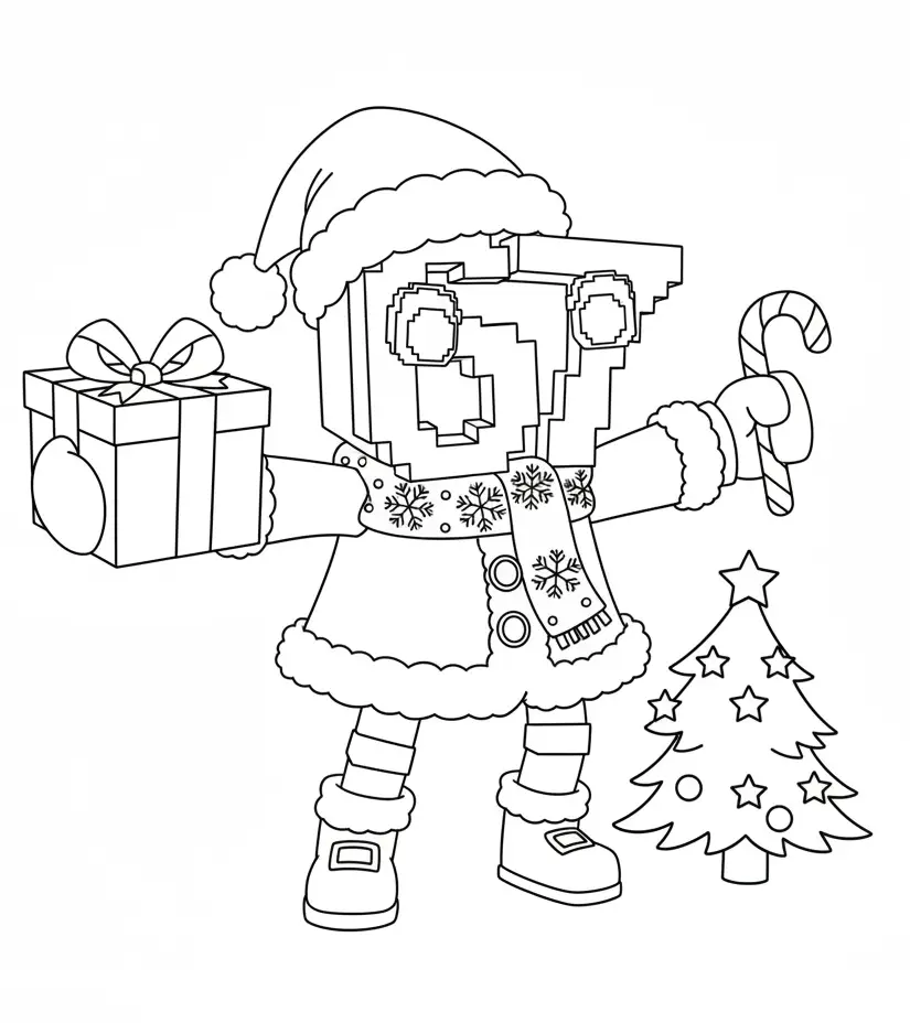 67 Brainrot de Navidad para colorear para niño de 6 años