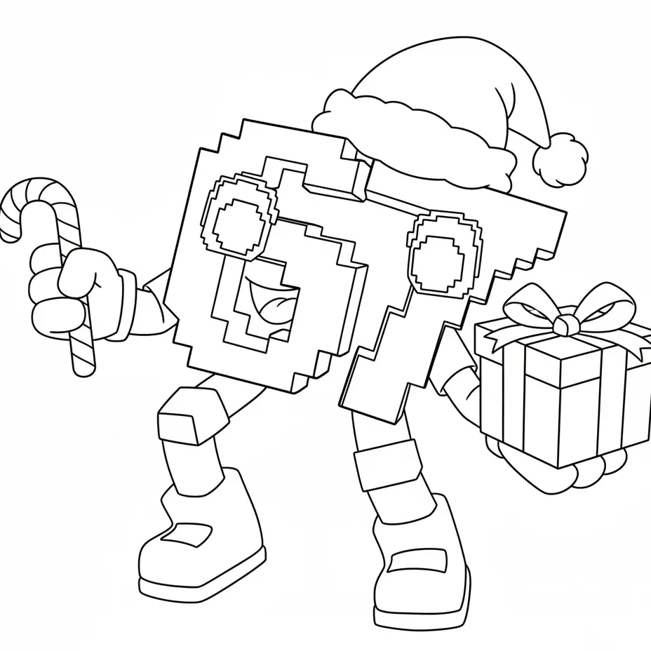 67 Brainrot de Navidad para colorear para niño para imprimir