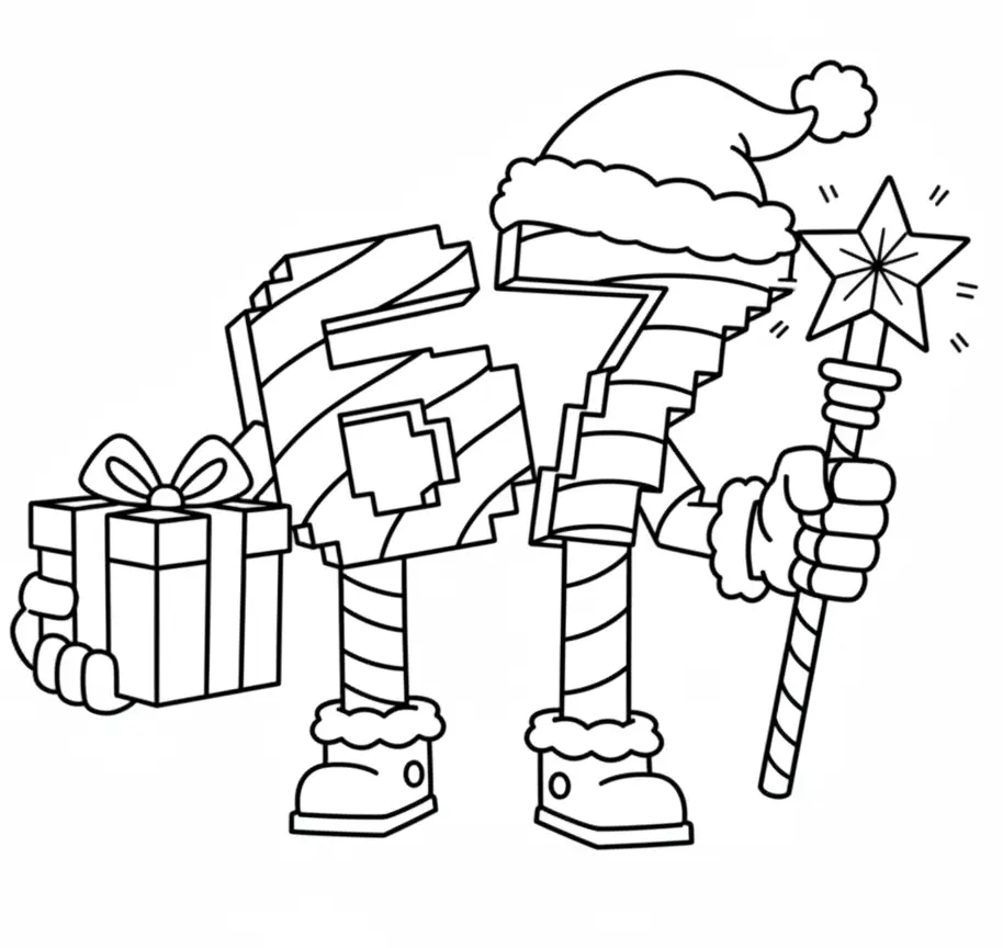 67 Brainrot de Navidad para colorear y dibujo para imprimir