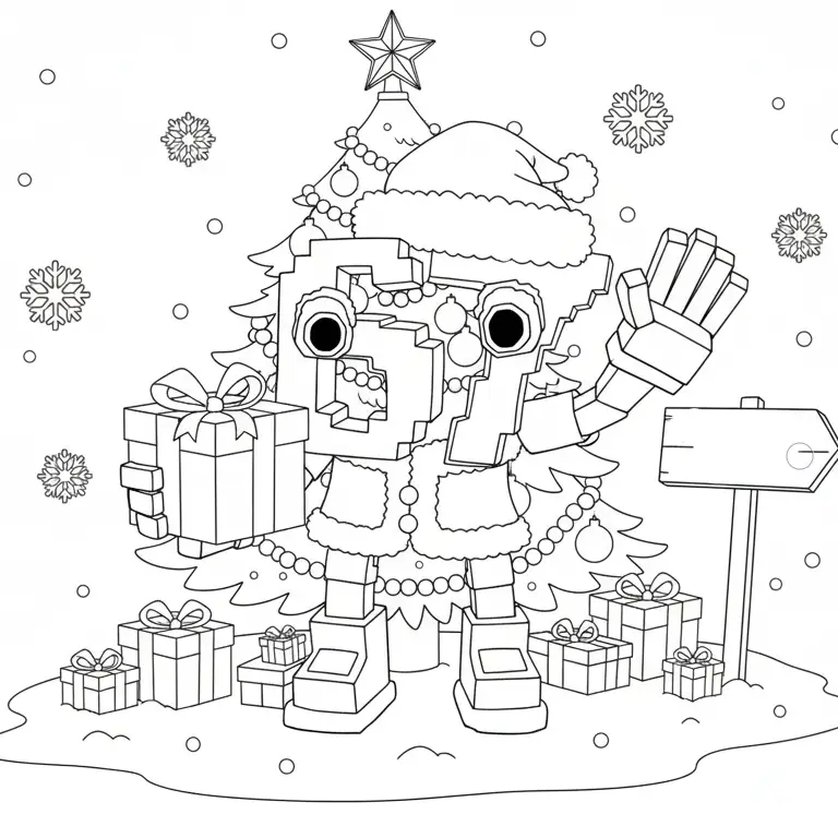 imagen de 67 Brainrot de Navidad para colorear para niño