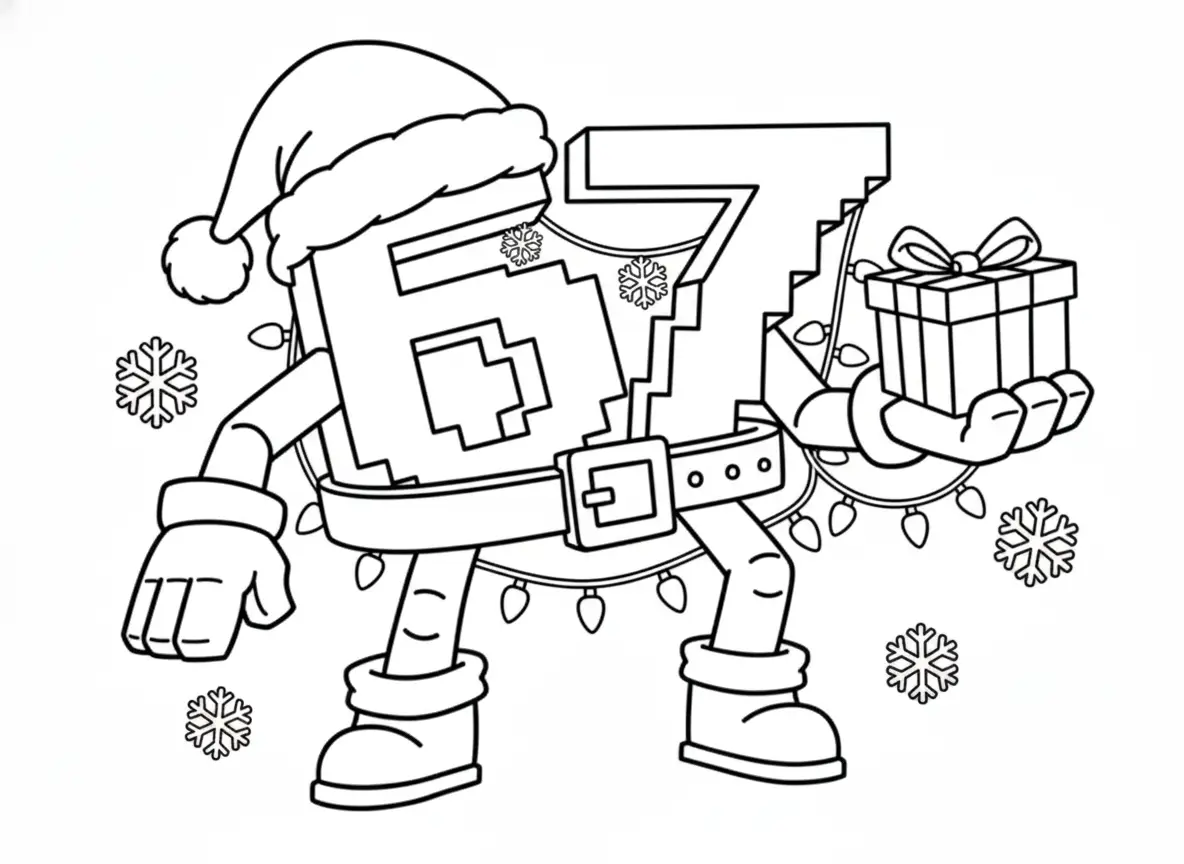 67 Brainrot de Navidad para colorear y dibujo para imprimir