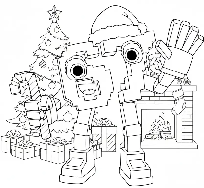 67 Brainrot de Navidad para colorear para niño de 7 años