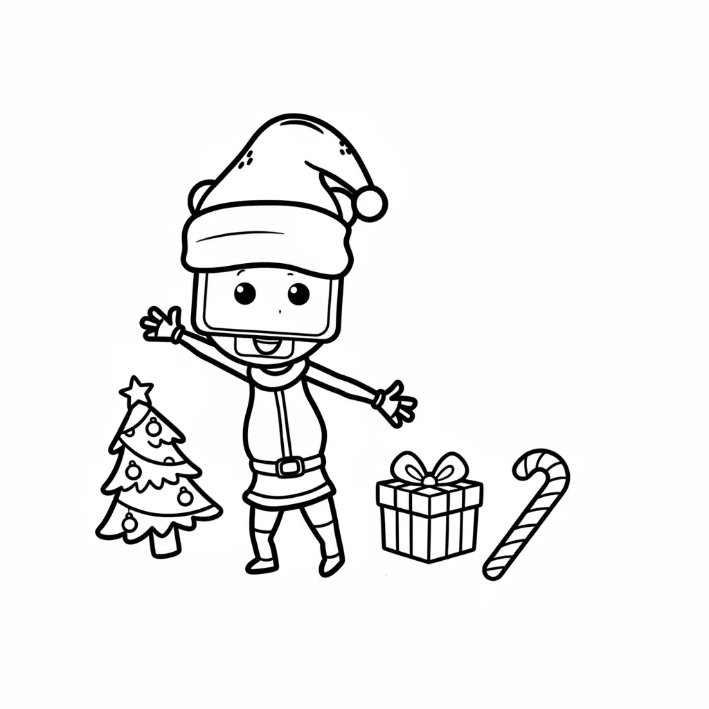 Sprunki de Navidad 6 para colorear para imprimir pdf