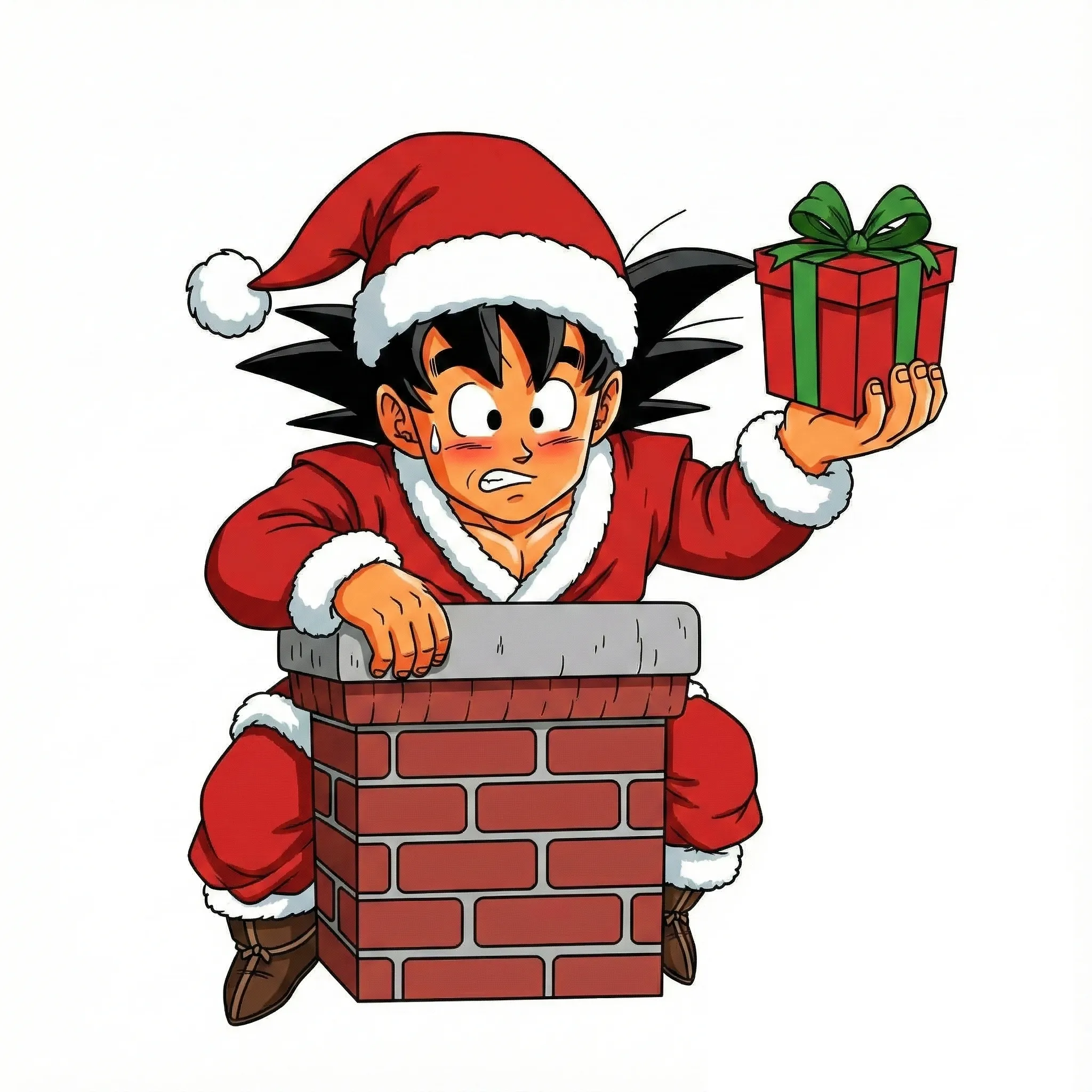 Goku de Navidad para colorear gratis en línea