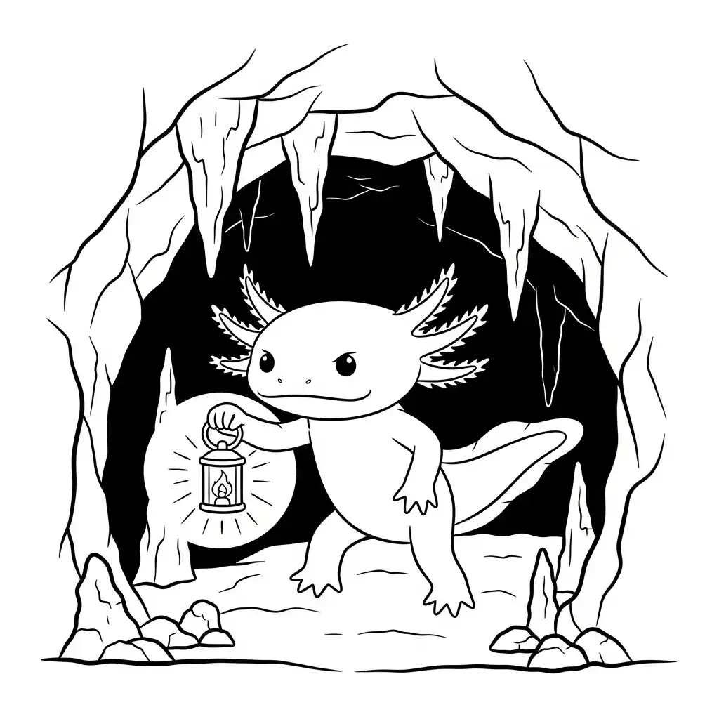 Ajolote para colorear para imprimir para niño de 4 años 2