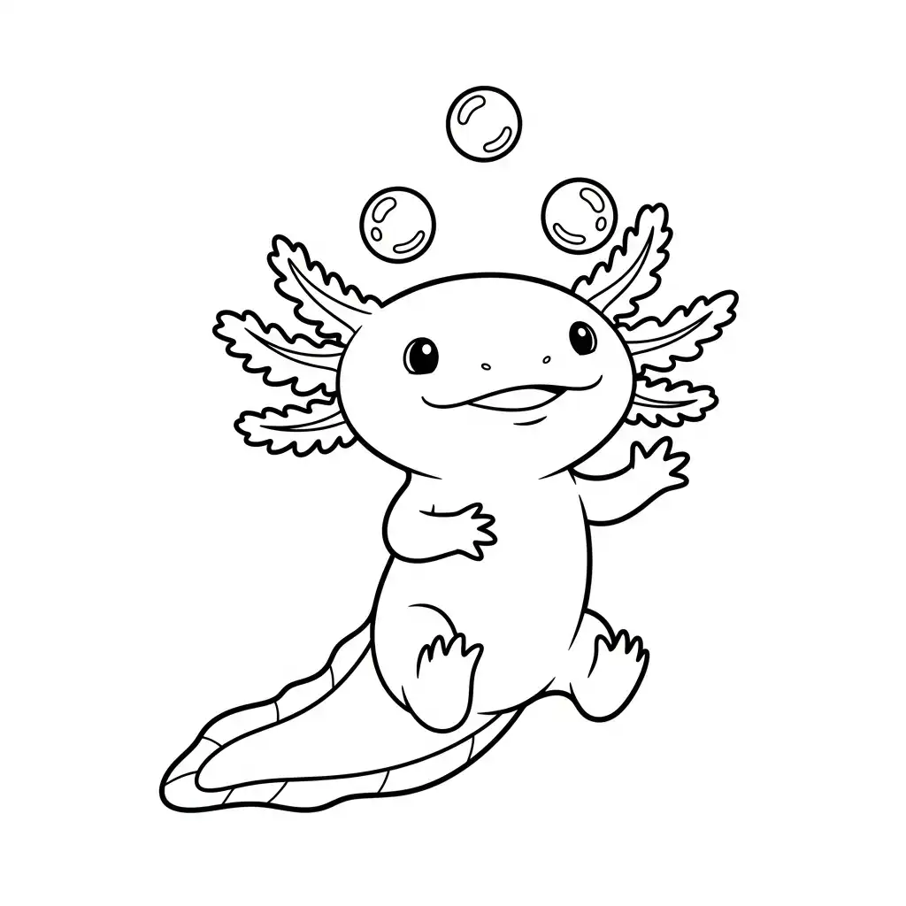 Ajolote para colorear para niños para imprimir