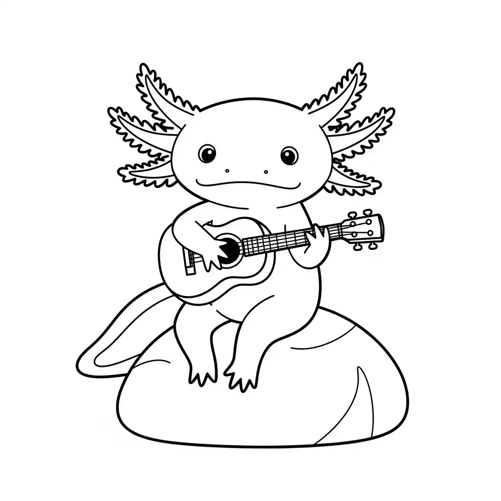 Ajolote para colorear para niño para imprimir