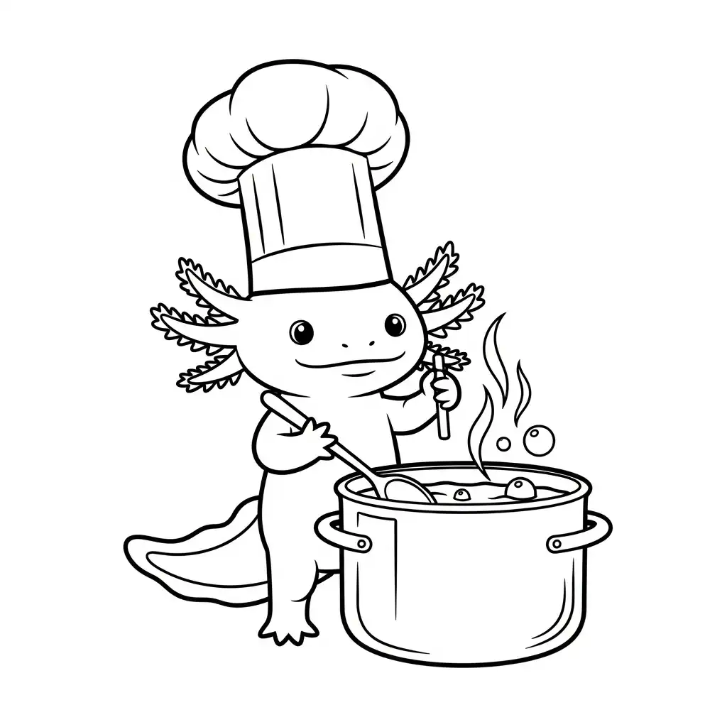 Ajolote para colorear para imprimir para niño de 4 años 1