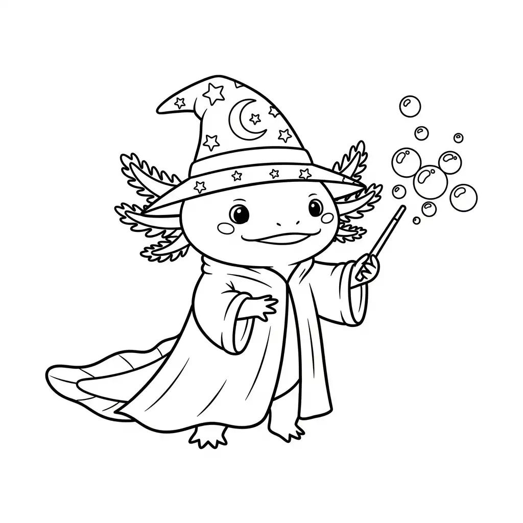 Ajolote para colorear para imprimir para niño de 4 años